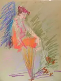 Joseph B. O'Sickey, - Color Study of a Model- color, pastel on brown paper, estate