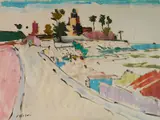 - Sea Coast with Small Castle- by Joseph B. O'Sickey, oil on paper, offered Feb 2019