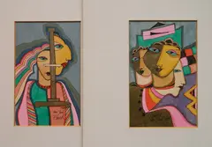 Günther Temech, - Untitled- 2, watercolor and pen and ink on paper, 1980, both