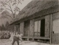 - ''Rice Drying''- by Ryohei Tanaka, etching, 1976, offered Dec 2018