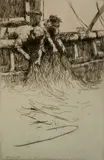 Arthur Briscoe, - ''Overhauling the Net'' (Laver 79)-, etching, 1927