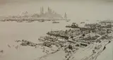 James Mc Bey, - ''New York from Weehawken'' (Hardie and Carter 277 xii/XII)-, etching and drypoint on laid paper, 1940