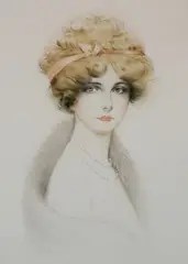 Maurice Millière, - Woman with Necklace-, drypoint, ca. 1910