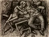 Albert Abramovitz, - ''Gone''- wood, engraving
