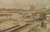 Henri Rivière, - ''Le Quai D'Austerlitz'' (Fields pg. 77)-, lithograph in color, 1900