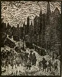 Emil Armin, - ''Windy Morning''-, woodcut, 1933