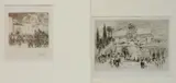 William Walcot, - ''Villa Quintillii'' and ''Scene from Antiquity''- 2, etching and drypoint on wove paper, both