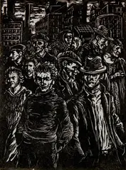 - ''From the Factory''- by Albert Abramovitz, woodcut, offered Dec 2018