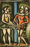 Georges Rouault, - ''Frontispiece- Parade'' (Chapon/Rouault 2406)-, etching and aquatint in color on heavy laid Montual paper, 1934