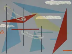 Morris Blackburn, - ''Space Planes''-, silkscreen in color, ca. 1950