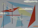 - ''Space Planes''- by Morris Blackburn, silkscreen in color, ca. 1950, offered Dec 2018