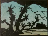 Jessie Jo Eckford, - ''Spanish Daggers''-, woodcut in color