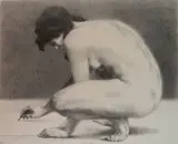 Joseph Hirsch, - ''Nude Drawing'' (Cole 45)-, lithograph, 1963