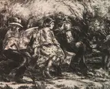 Martin Petersen, - ''In Central Park'' (Kramer 131)-, etching, 1938, initialed