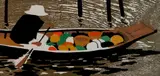 Paul B. Arnold, - ''Thai Grocery''-, woodcut in color