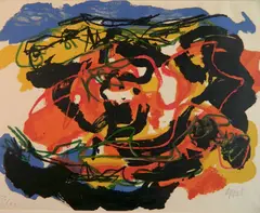 - Abstract- by Karl Appel, lithograph in color, offered Dec 2018