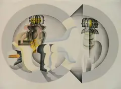- ''Minimal Presence''- by Arnold Belkin, lithograph in color, 1971, offered Dec 2018