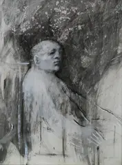 Daniel Hodermarsky, - Seated Male-, gouache and watercolor on paper, 1966