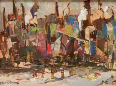 Nate Dunn, - ''Industry''-, oil on masonite