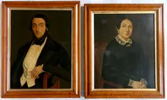- Portrait of a Lady and a Gentleman- pair of by Merry-Joseph Blondel, oils on canvas (relined), 1849, offered Oct 2018