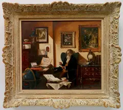 Curt Echtermeyer, - ''The Stamp Collector''-, oil on canvas, 1957