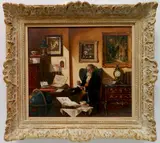 Curt Echtermeyer, - ''The Stamp Collector''-, oil on canvas, 1957