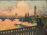 Pierre Gatier, - ''DuPort Charring Cross Bridge'' (Gatier 87)-, aquatint in color, 1911