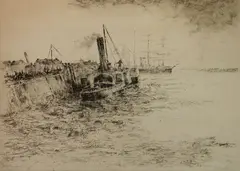 Sidney Litton, - ''Old Stella''-, etching