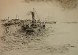 Sidney Litton, - ''Old Stella''-, etching