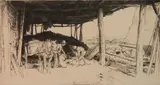 George Soper, - ''Preparing to Plough''-, etching