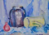 Clyde Singer, - Still-Life-, watercolor on paper
