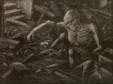 Albert Abramovitz, - ''Flood''- wood, engraving
