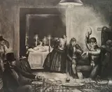 George Bellows, - ''Punchinello in The House of Death'' (Mason 151)-, lithograph, 1923