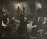 George Bellows, - ''Prayer Meeting No. 2'' (Mason 14)-, lithograph, 1916