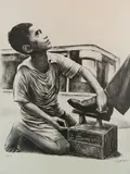 Elizabeth Catlett, - ''Shoeshine Boy''-