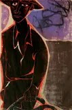 Antonio Frasconi, - ''Landworker''-, woodcut in color, 1948