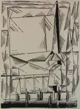 Lyonel Feininger, - ''Gelmeroda'' (Prasse W 237)-, woodcut, 1920, posthumous printing in an