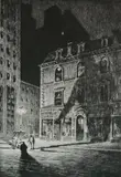 Martin Lewis, - ''The Great Shadow'' (Mc Carron 44)-, drypoint, 1925