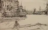 James A. M. Whistler, - ''Eagle Wharf'' (Kennedy 41)-, etching, 1859, good condition. 5 9/16 x 8 1/2''