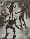 Lawrence Beall Smith, - ''Skaters''-, lithograph, 1939