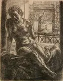 John Sloan, - ''Nude and Arch'' (Morse 267 iii/III)-, etching, 1933