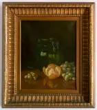 Adam Lehr, - Still-Life with Green Vase and Fruit-