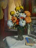 Sandor Vago, - Floral Still-Life-, oil on canvas