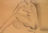 Natalie Eynon Grauer, - Reclining Woman-, charcoal on paper