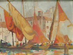 John Csosz, - Venetian Scene-, oil on canvasboard
