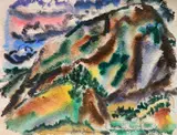 James Johnson, - Landscape-, watercolor on paper, 1953