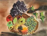 James Johnson, - Still-Life of Fruit-, watercolor on paper