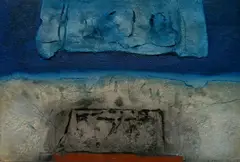 George Vander Sluis, - ''Chautauqua''-, mixed media on panel, 1964