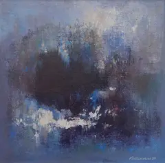 - Abstract (Blue and Violet)- by Anthony Vaiksnoras, oil on canvasboard, 1969, offered Oct 2018