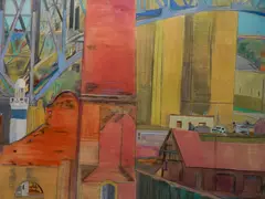 - ''Imposing Facade''- by Phyllis Seltzer, acrylic on paper, 1990, offered Oct 2018